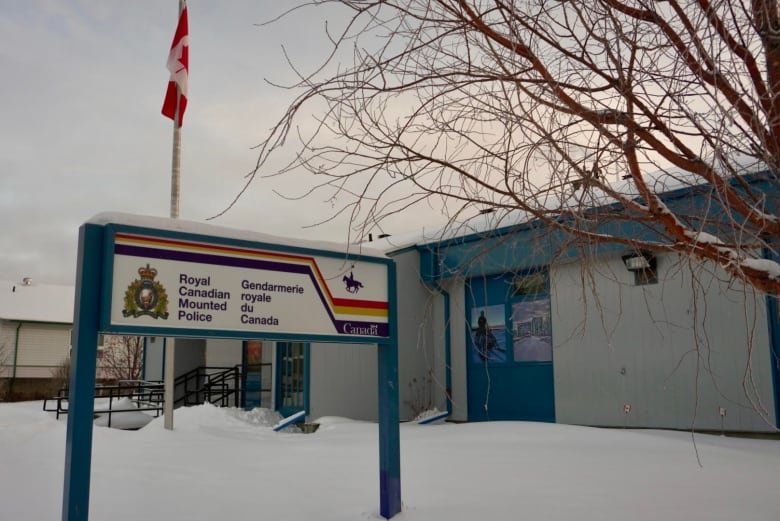 Sign outside building reads, "Royal Canadian Mounted Police".