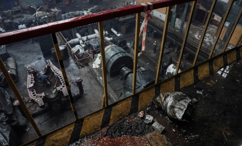 A view shows a part of Russian missile at a thermal power plant damaged by Russian missile strike in an undisclosed location of Ukraine, in an undisclosed location of Ukraine November 28, 2024.